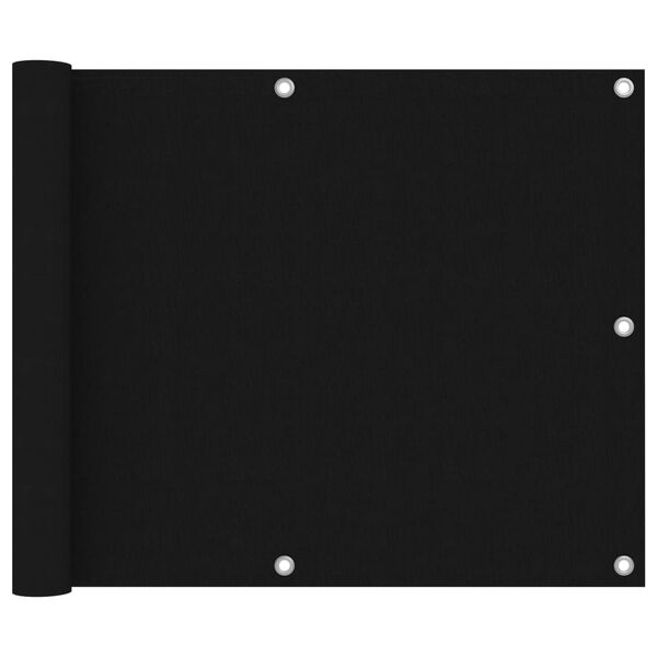 vidaXL Balcony Screen Black 29.5x157.5" Oxford Fabric