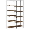 vidaXL Bookshelf Smoked oak Engineered wood, iron 39.4 x 12.6 x 67.0 in