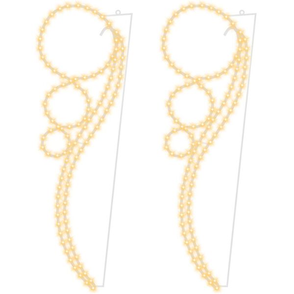 vidaXL Rope Light Set of 2 Warm White Steel Medium Rope Light