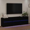 vidaXL TV Units Wall-mounted 2 pcs Black Oak 70.87 x 13.39 x 19.69 in