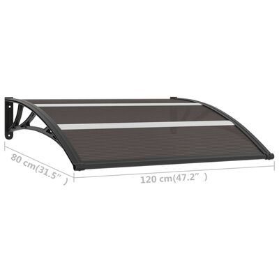vidaXL Door Canopy Black 47.2"x31.5" PC