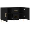 vidaXL Sideboard Black Engineered wood, Metal Medium Sideboard