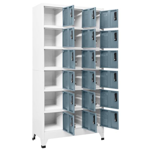 vidaXL Locker Cabinet Light Grey Steel 35.4 in W x 15.7 in D x 70.9 in H