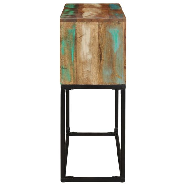 vidaXL Console Table Brown base with blue, green, cream hues
