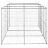 vidaXL Dog Kennel Silver Galvanized steel Large Dog Kennel Rectangular