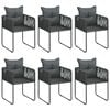 vidaXL Dining Set Black PVC rattan, Powder-Coated Steel, WPC, Aluminum