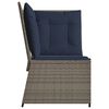 vidaXL Patio Sofa Gray, Navy Blue PE Rattan, Powder-Coated Steel Medium
