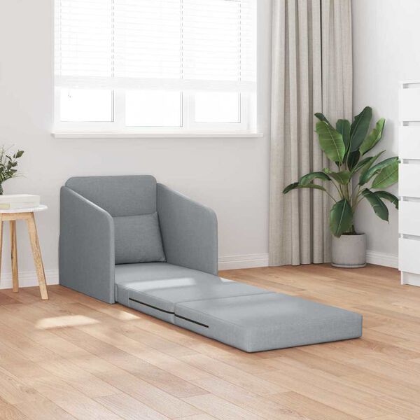 vidaXL Sofa Bed Light Grey 25.59 x 31.50 x 32.68 in Fabric