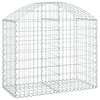 vidaXL Gabion Basket Silver Galvanized iron Medium