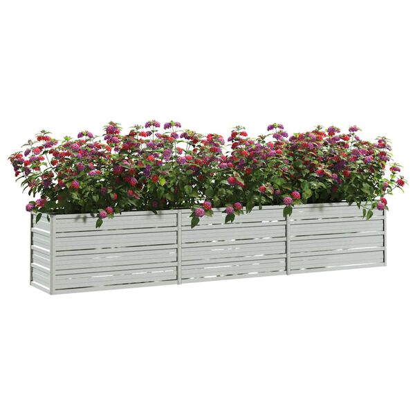 vidaXL Garden Raised Bed Silver Galvanized Steel Large Durable