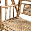 vidaXL 2-Seater Swing Bench with Palm Leaves and Cushion 79.5" Bamboo
