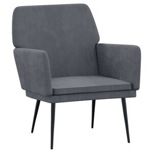 vidaXL Armchair Dark Grey Velvet (100% polyester), metal, plywood Standard