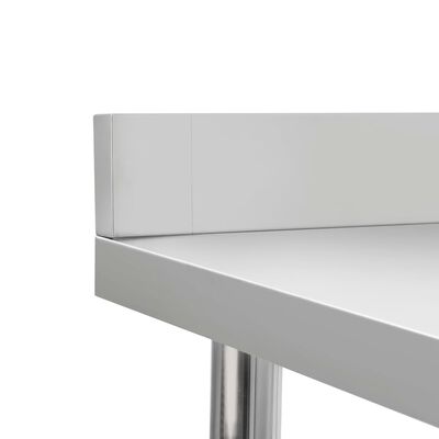 vidaXL Kitchen Work Table with Backsplash 31.5"x23.6"x36.6" Stainless Steel