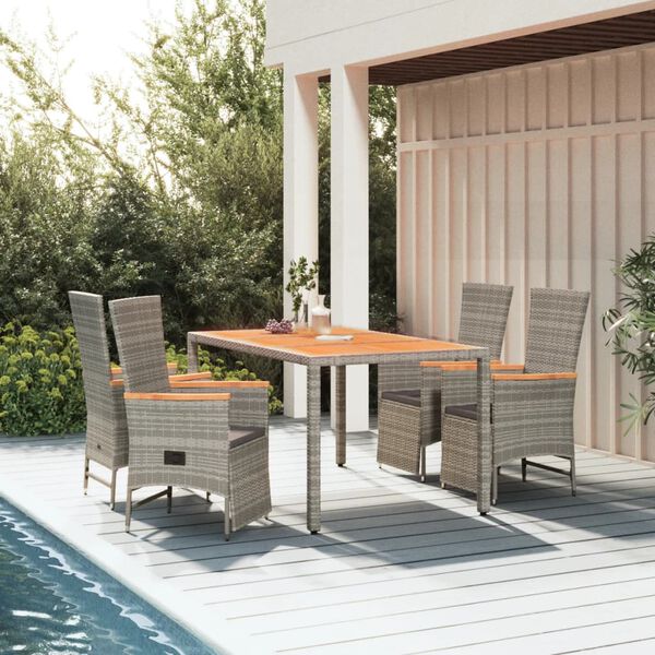 vidaXL Garden Dining Set Gray