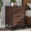 vidaXL Bedside Cabinet Brown Oak Engineered Wood and Metal Medium