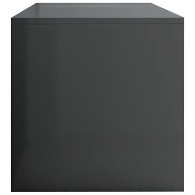 vidaXL TV Cabinet High Gloss Gray 47.2" x 15.7" x 15.7" Engineered Wood