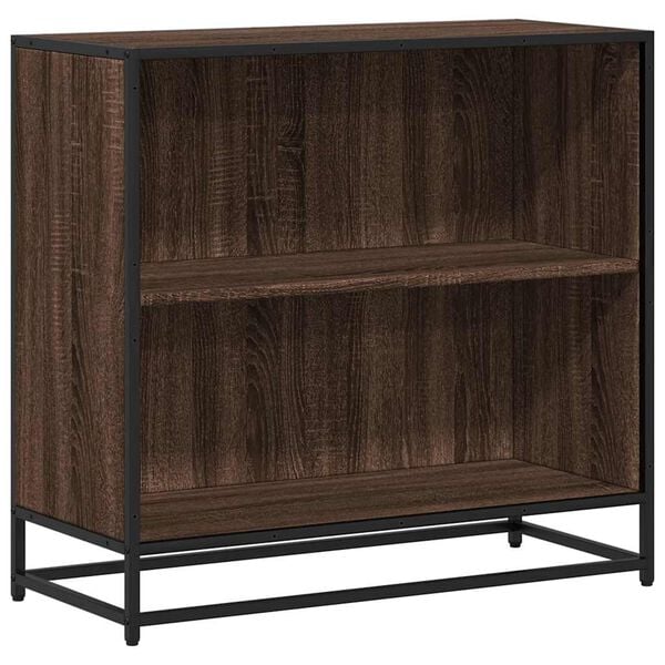 vidaXL Book Cabinet Smoked oak Engineered wood and metal Medium