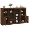 vidaXL Sideboard Set of 3 Brown Oak Engineered wood, Glass 64.2 in wide