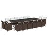 vidaXL Garden Dining Set Brown and Cream White PE Rattan Large Foldable