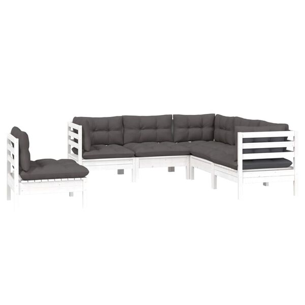 vidaXL Garden Lounge Set White, Anthracite