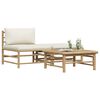 vidaXL Garden Lounge Set Cream White Bamboo, fabric (100% polyester)