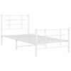 vidaXL Bed Frame White Powder-Coated Steel Twin Metal Bed Frame