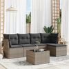 vidaXL Garden Sofa Set Grey Poly Rattan, Powder-Coated Steel, Tempered Glass