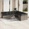 vidaXL Garden Sofa Set Grey PE rattan 11 Piece Adjustable Feet