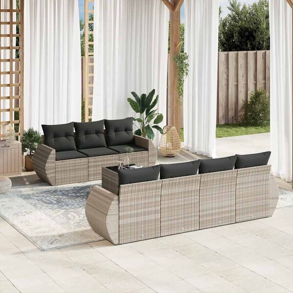 vidaXL Garden Sofa Set Light Grey