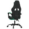 vidaXL Gaming Chair with Footrest Black and Green Faux Leather