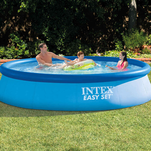 INTEX Pool Blue PVC Medium Portable Above Ground Swimming Pool Round