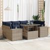 vidaXL 7 Piece Patio Sofa Set with Cushions Gray Poly Rattan Acacia