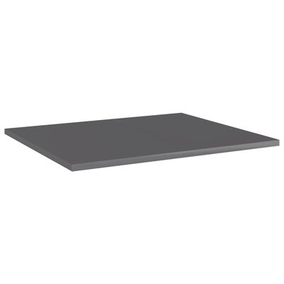 vidaXL Bookshelf Boards 4 pcs High Gloss Gray 23.6"x19.7"x0.6" Chipboard