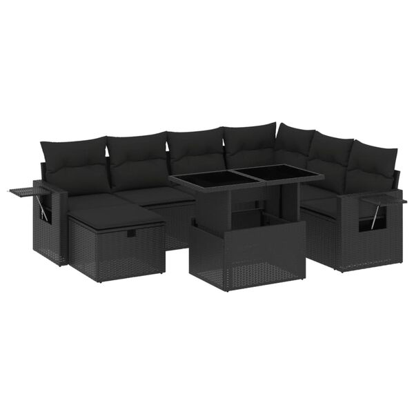 vidaXL Garden Sofa Set Black