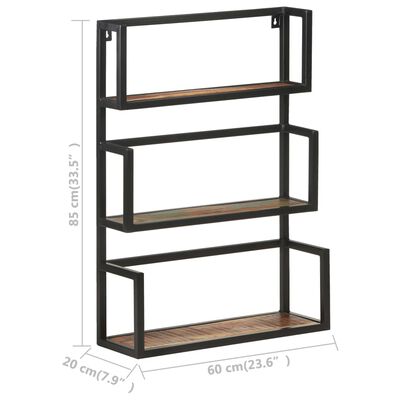 vidaXL Wall Shelf 23.6"x7.9"x33.5" Solid Reclaimed Wood