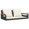 vidaXL Swing Bench Black Poly Rattan Removable Covers Swing Bench