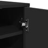 vidaXL Shoe Cabinet Black Engineered Wood Standard Shoe Cabinet