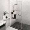 vidaXL Walk-in Shower Wall with Shelf Chrome 31.5x76.8" ESG Glass&Aluminium