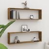 vidaXL Wall Cube Shelves 2 pcs Smoked Oak 39.4x5.9x11.8" Engineered Wood