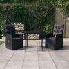vidaXL Garden Dining Set Black with Black Cushions