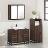 vidaXL Bathroom Furniture Set Brown oak Engineered wood, metal, glass