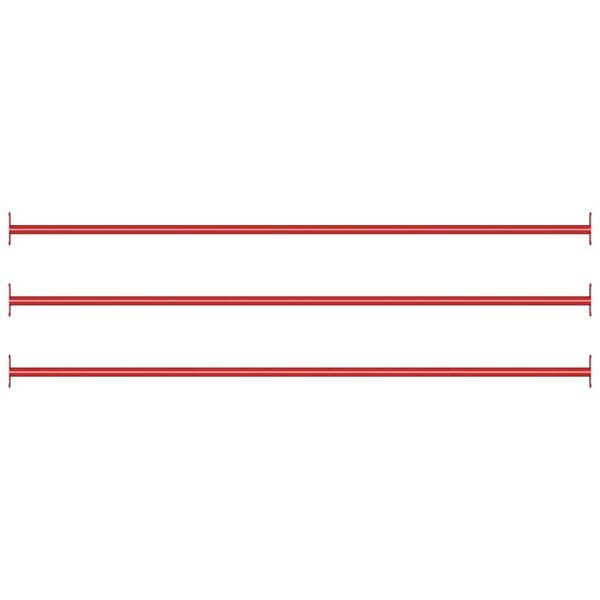 vidaXL Turning Bar Set of 3 Red Powder-coated steel 49.2 in long