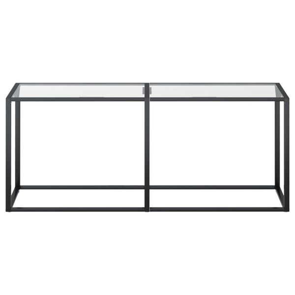 vidaXL Console Table Clear Tempered glass, Powder-coated steel