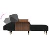vidaXL L-shaped Sofa Bed Black Velvet Large Adjustable Armrests
