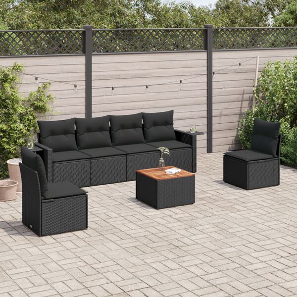 vidaXL Garden Sofa Set Black