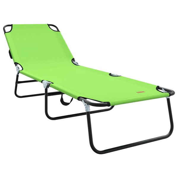 vidaXL Folding Sun Lounger Folding 2 pcs Green 56 x 189 x 87cm fabric