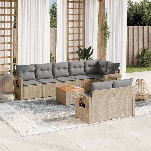 vidaXL Garden Sofa Set Beige