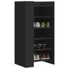 vidaXL Shoe Cabinet Black Engineered wood 20.5x14.8x39.4 in Shoe Cabinet