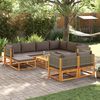 vidaXL Garden Sofa Set Grey, Acacia wood Solid acacia wood, PE rattan
