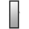 vidaXL Mirror Jewelry Cabinet Black Engineered wood, Glass, Polyester fabric